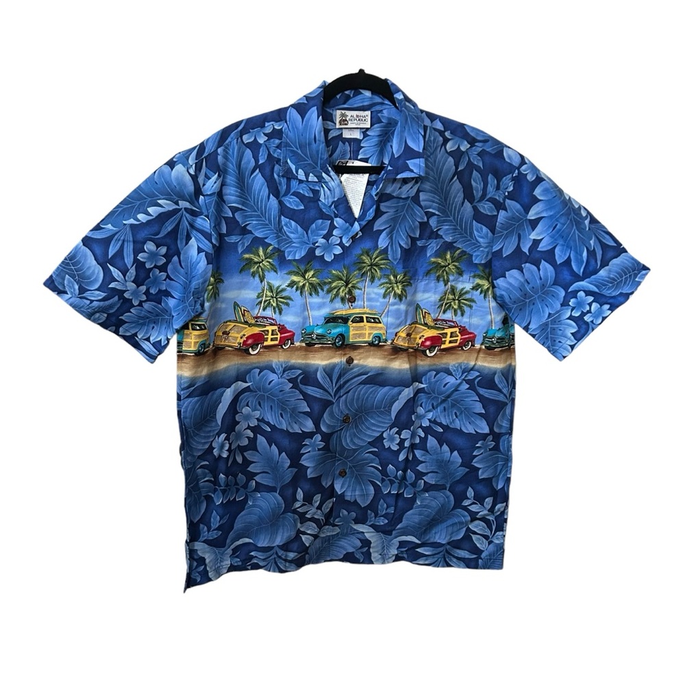 Aloha Republic Short Sleeve Blue Hawaiian Print Button Down Size Large Shirt. - Picture 8 of 8